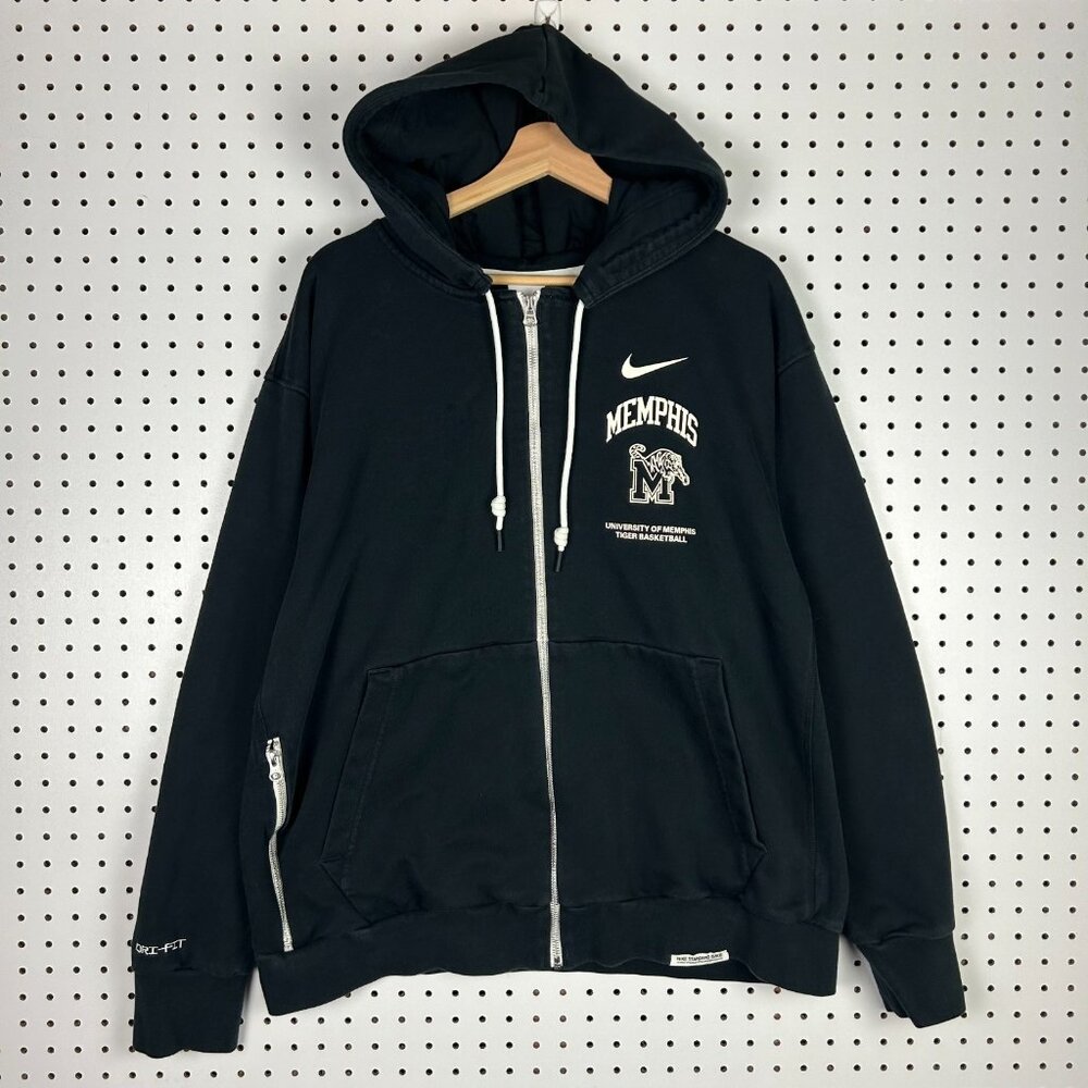 Nike 1 Cent Memphis Tigers Basketball Hoodie XL Black Full Zip Team‎ Travel Gear
